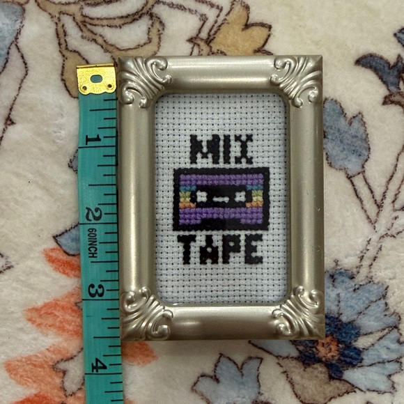 Handmade stitched cassette tape picture vintage retro - Picture 3 of 4